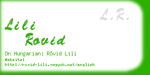 lili rovid business card